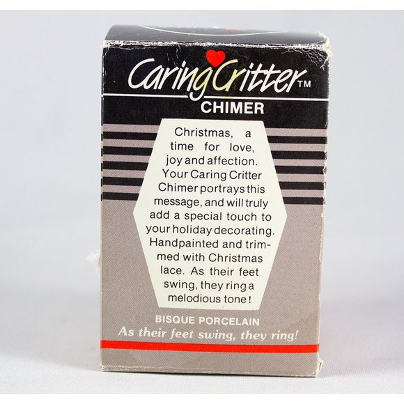 Jasco Caring Critter Chimer Bisque Porcelain Ornament Mother & Baby Bear Vintage - Picture 3 of 14